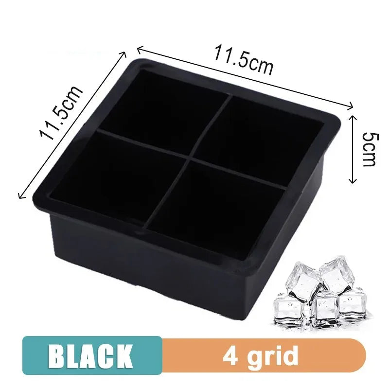 4/6/8/15/160 Grid Big Ice Tray Mold Giant Jumbo Large Food Grade Silicone Ice Cube Square Tray Mold DIY Ice Maker Ice Cube Tray