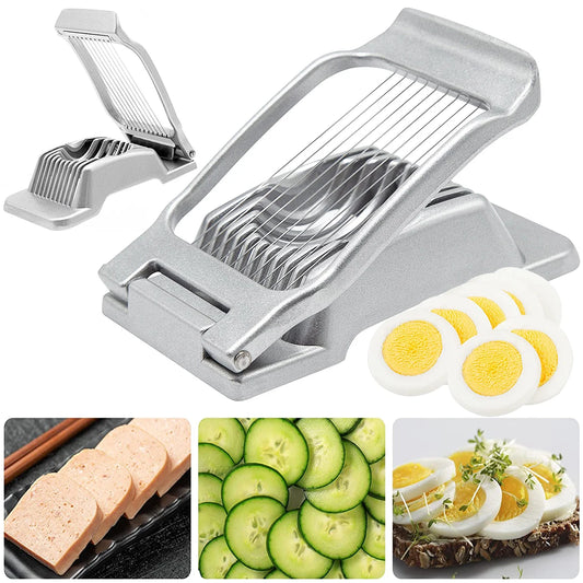 Multifunctional Egg Cutter Stainless Steel Egg Slicer Sectioner Cutter Mold Flower-Shape Luncheon Meat Cutter Kitchen Gadgets