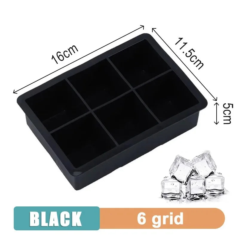 4/6/8/15/160 Grid Big Ice Tray Mold Giant Jumbo Large Food Grade Silicone Ice Cube Square Tray Mold DIY Ice Maker Ice Cube Tray