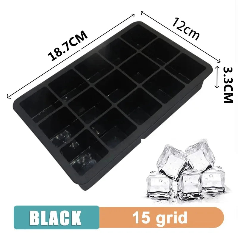 4/6/8/15/160 Grid Big Ice Tray Mold Giant Jumbo Large Food Grade Silicone Ice Cube Square Tray Mold DIY Ice Maker Ice Cube Tray